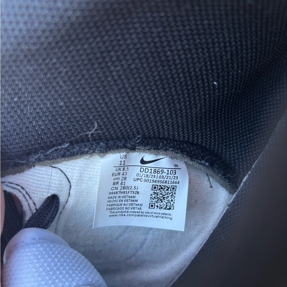 Nike Women's Dunk High Black and White Sneakers - Picture 5 of 6